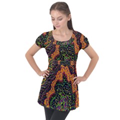 Goghwave Puff Sleeve Tunic Top by LW323