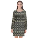 Geometric Textured Ethnic Pattern 1 Long Sleeve Chiffon Shift Dress  View1