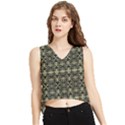 Geometric Textured Ethnic Pattern 1 V-Neck Cropped Tank Top View1