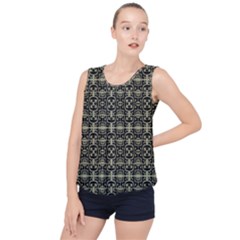 Geometric Textured Ethnic Pattern 1 Bubble Hem Chiffon Tank Top