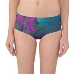 Evening Bloom Mid-waist Bikini Bottoms by LW323