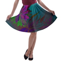 Evening Bloom A-line Skater Skirt by LW323