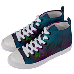 Evening Bloom Women s Mid-top Canvas Sneakers by LW323