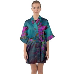 Evening Bloom Half Sleeve Satin Kimono  by LW323