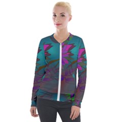 Evening Bloom Velvet Zip Up Jacket by LW323