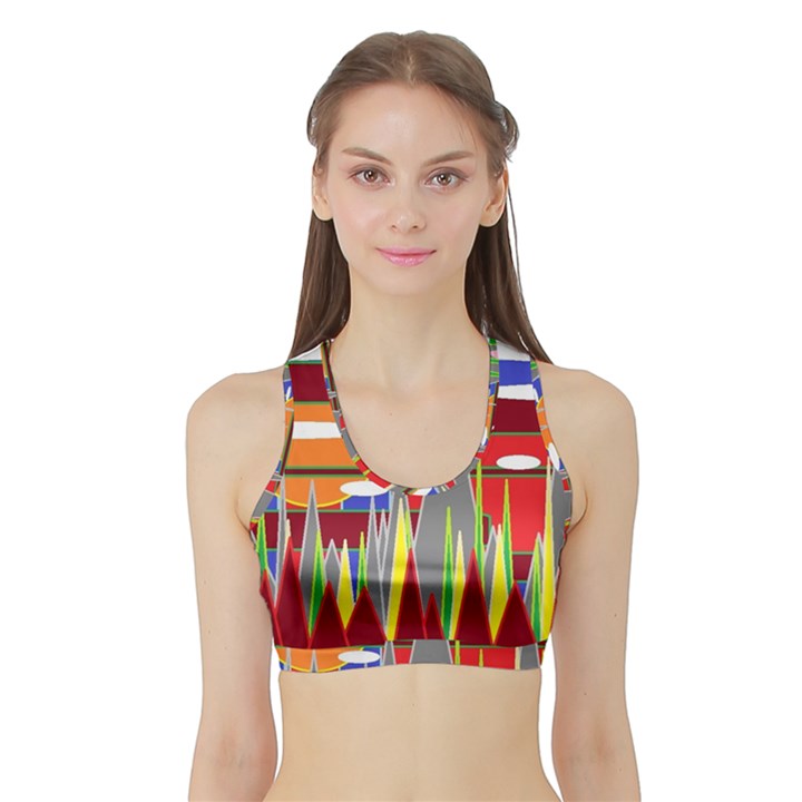 Forrest Sunset Sports Bra with Border