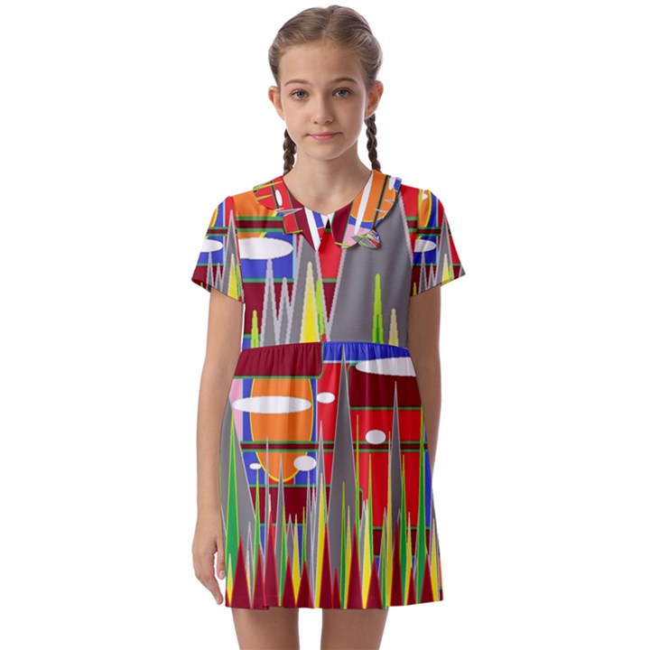 Forrest Sunset Kids  Asymmetric Collar Dress