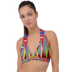 Forrest Sunset Halter Plunge Bikini Top by LW323