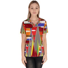 Forrest Sunset Women s V-neck Scrub Top by LW323