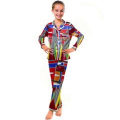 Forrest Sunset Kid s Satin Long Sleeve Pajamas Set