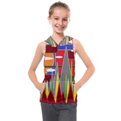 Forrest Sunset Kids  Sleeveless Hoodie by LW323