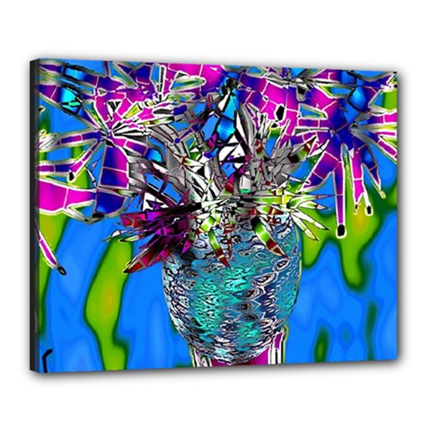 Exotic Flowers In Vase Canvas 20  X 16  (stretched) by LW323