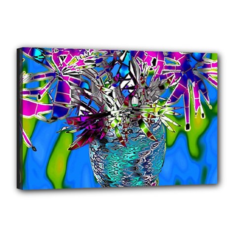 Exotic Flowers In Vase Canvas 18  X 12  (stretched) by LW323