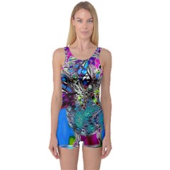 Exotic Flowers In Vase One Piece Boyleg Swimsuit by LW323