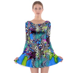 Exotic Flowers In Vase Long Sleeve Skater Dress by LW323