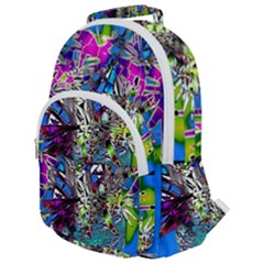 Exotic Flowers In Vase Rounded Multi Pocket Backpack by LW323