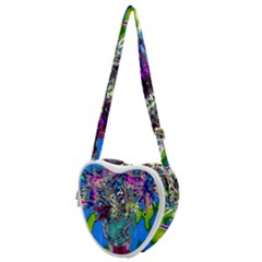 Exotic Flowers In Vase Heart Shoulder Bag by LW323