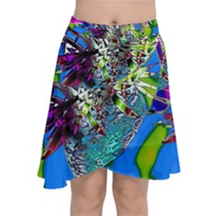 Exotic Flowers In Vase Chiffon Wrap Front Skirt by LW323