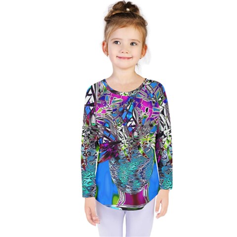 Exotic Flowers In Vase Kids  Long Sleeve Tee by LW323