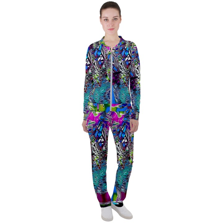 Exotic Flowers in Vase Casual Jacket and Pants Set