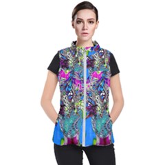 Exotic Flowers In Vase Women s Puffer Vest