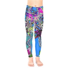 Exotic Flowers In Vase Kids  Leggings by LW323