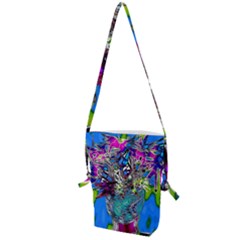 Exotic Flowers In Vase Folding Shoulder Bag by LW323