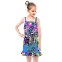 Exotic Flowers In Vase Kids  Overall Dress by LW323