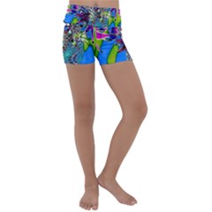 Exotic Flowers In Vase Kids  Lightweight Velour Yoga Shorts by LW323