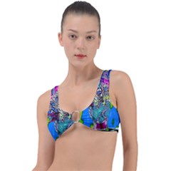 Exotic Flowers In Vase Ring Detail Bikini Top by LW323