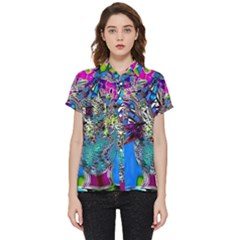 Exotic Flowers In Vase Short Sleeve Pocket Shirt