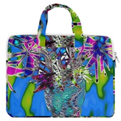 Exotic Flowers In Vase Macbook Pro Double Pocket Laptop Bag (large)