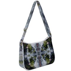 Mixed Media Painting Repeats Zip Up Shoulder Bag by kaleidomarblingart