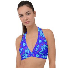 Blueberry Halter Plunge Bikini Top by LW323