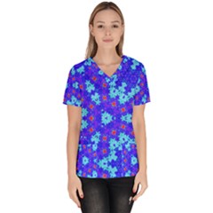 Blueberry Women s V-neck Scrub Top by LW323