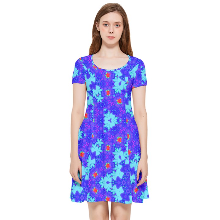 Blueberry Inside Out Cap Sleeve Dress