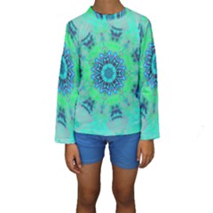 Blue Green  Twist Kids  Long Sleeve Swimwear by LW323