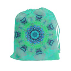 Blue Green  Twist Drawstring Pouch (2xl) by LW323