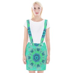 Blue Green  Twist Braces Suspender Skirt by LW323