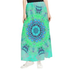 Blue Green  Twist Maxi Chiffon Skirt