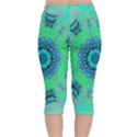 Blue green  Twist Velvet Capri Leggings  View2