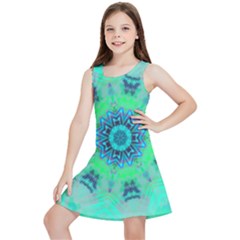 Blue Green  Twist Kids  Lightweight Sleeveless Dress