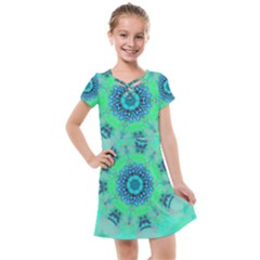 Blue Green  Twist Kids  Cross Web Dress by LW323