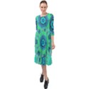 Blue green  Twist Ruffle End Midi Chiffon Dress View1