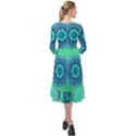 Blue green  Twist Ruffle End Midi Chiffon Dress View2