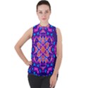 Glory Light Mock Neck Chiffon Sleeveless Top View1