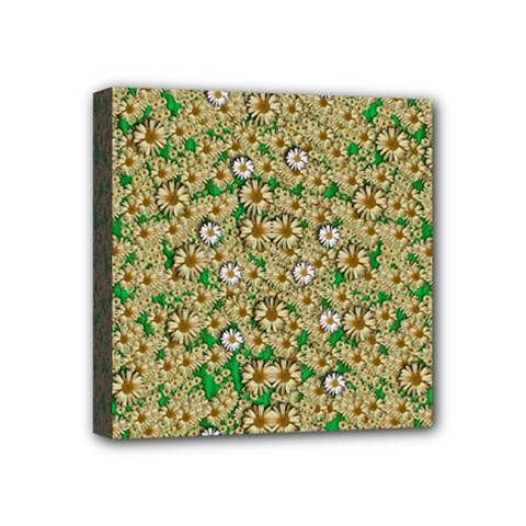 Florals In The Green Season In Perfect  Ornate Calm Harmony Mini Canvas 4  X 4  (stretched) by pepitasart