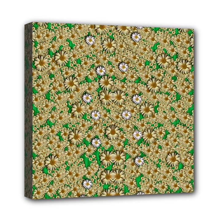 Florals In The Green Season In Perfect  Ornate Calm Harmony Mini Canvas 8  x 8  (Stretched)