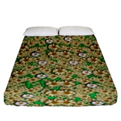 Florals In The Green Season In Perfect  Ornate Calm Harmony Fitted Sheet (king Size) by pepitasart