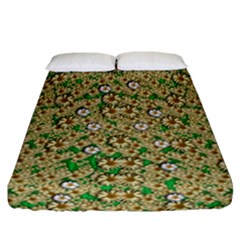 Florals In The Green Season In Perfect  Ornate Calm Harmony Fitted Sheet (california King Size) by pepitasart